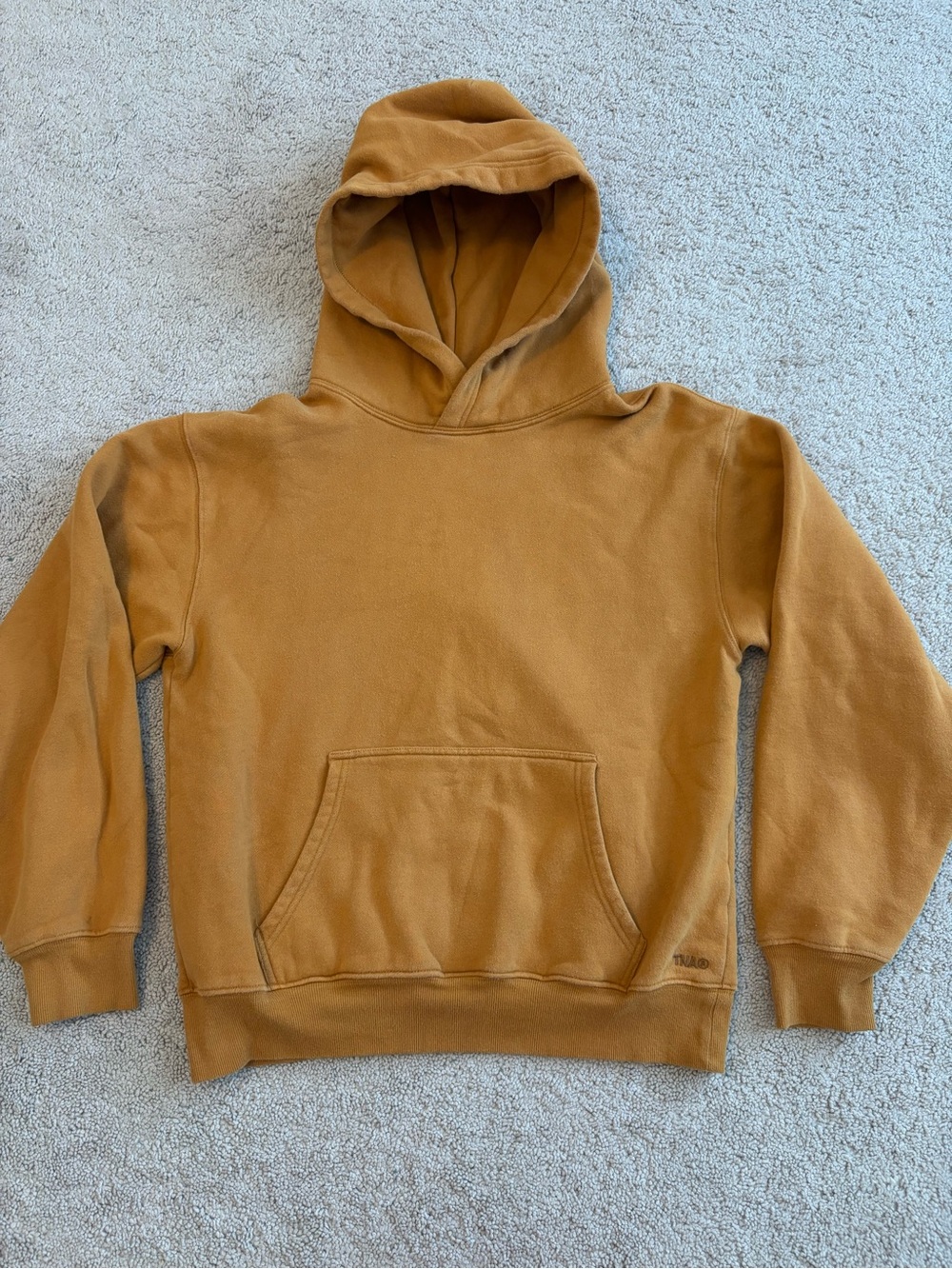 TNA Mustard Brown Hooded Pullover Sweatshirt, Women’s Medium